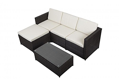 0848837008246 - 5 PCS OUTDOOR PATIO SOFA SET SECTIONAL FURNITURE PE WICKER RATTAN DECK COUCH
