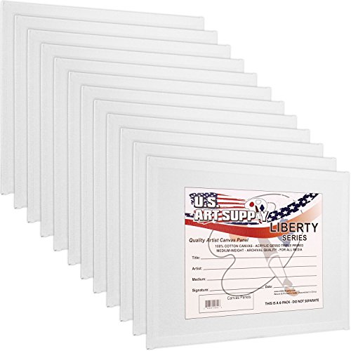 0848849074208 - US ART SUPPLY 9 X 12 INCH PROFESSIONAL ARTIST QUALITY ACID FREE CANVAS PANELS 12-PACK (1 FULL CASE OF 12 SINGLE CANVAS PANELS)