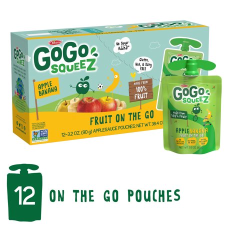 0848860001139 - (3 PACK) GOGO SQUEEZ APPLE BANANA APPLESAUCE ON THE GO, 3.2 OZ, 12 COUNT