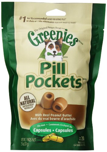 0849039022641 - GREENIES PILL POCKETS FOR DOGS, PEANUT BUTTER CAPSULES, 7.9OZ - 6 PACK