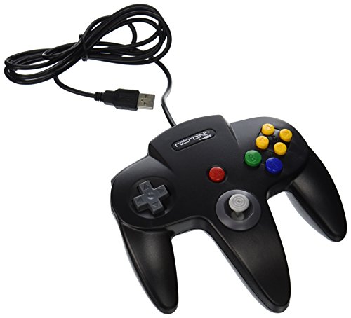 0849172003361 - RETRO-LINK WIRED N64 STYLE USB CONTROLLER FOR PC & MAC, BLACK