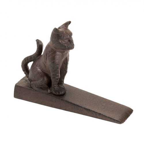 0849179017972 - 1 X DECORATIVE CAST IRON SITTING KITTEN DOORSTOP IN KITTY CAT FIGURINES HOME DECOR AND GIFTS FOR PET LOVERS