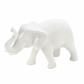 0849179023393 - HOME DECOR SLEEK WHITE ELEPHANT FIGURINE