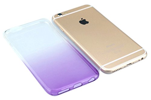 8492064609701 - ZHIHANG,TRANSPARENT GRADIENT CASE FOR IPHONE 6&6S PLUS SOFT TPU SILICONE CLEAR 5.5 INCH ULTRA THIN BUMPER WHITE PURPLE