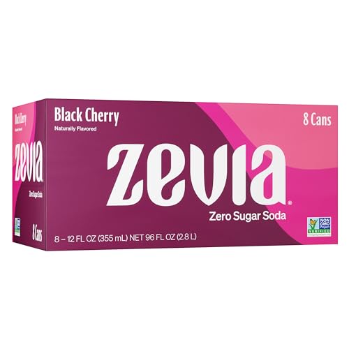 0849429001867 - ZEVIA ZERO SUGAR SODA, BLACK CHERRY, 12 OUNCE CANS (PACK OF 8)