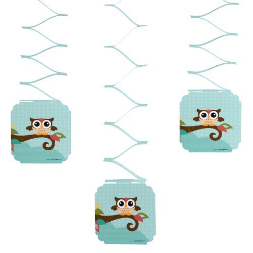 0849563017540 - OWL - PARTY HANGING DECORATIONS - 6 COUNT