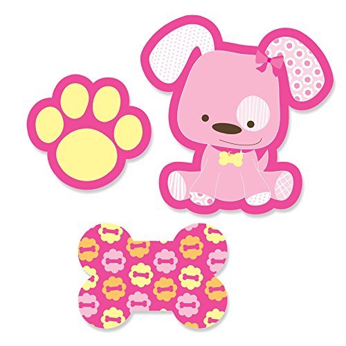 0849563028843 - GIRL PUPPY DOG - SHAPED PARTY DIY CUT-OUTS - 24 COUNT