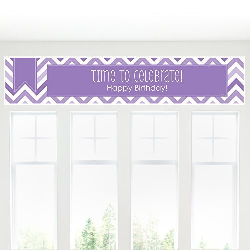 0849563045987 - CHEVRON PURPLE - BIRTHDAY PARTY DECORATIONS PARTY BANNER