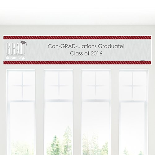 0849563047219 - CON-GRAD-ULATIONS RED - GRADUATION PARTY DECORATIONS PARTY BANNER