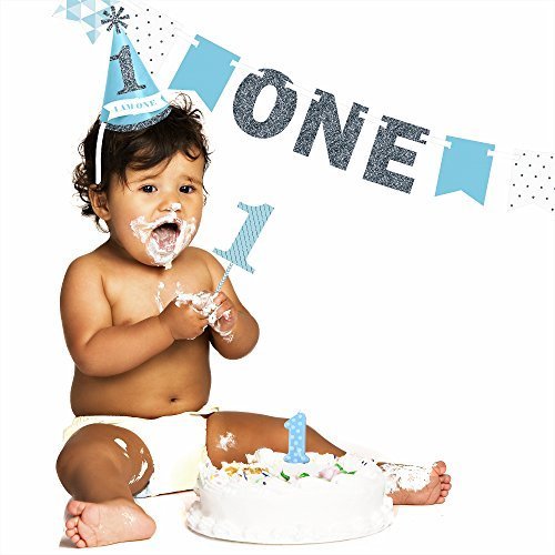 0849563047561 - 1ST BIRTHDAY BOY - SMASH CAKE KIT - HIGH CHAIR DECORATIONS