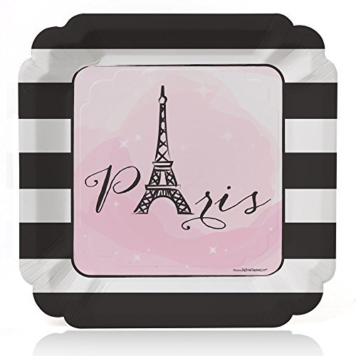 0849563048964 - PARIS, OOH LA LA - PARIS THEMED DINNER PLATE (8 COUNT)