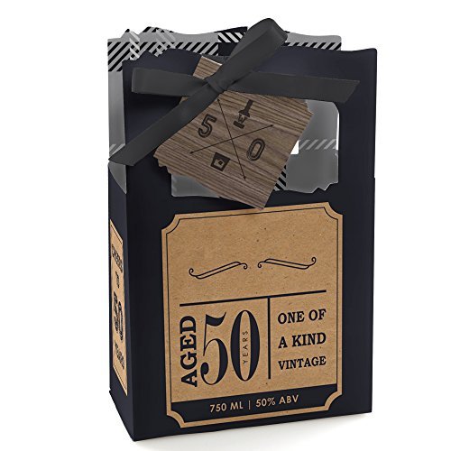 0849563062724 - DASHINGLY AGED TO PERFECTION - 50TH MILESTONE BIRTHDAY - PARTY FAVOR BOXES - SET OF 12