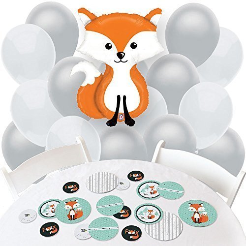 0849563076202 - MR. FOXY FOX - CONFETTI AND BALLOON PARTY DECORATIONS - COMBO KIT