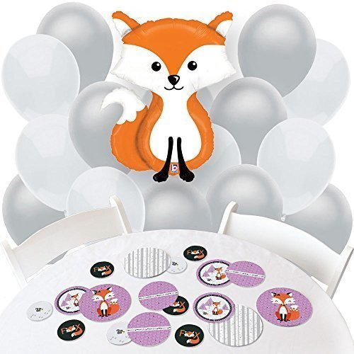 0849563076219 - MISS FOXY FOX - CONFETTI AND BALLOON PARTY DECORATIONS - COMBO KIT