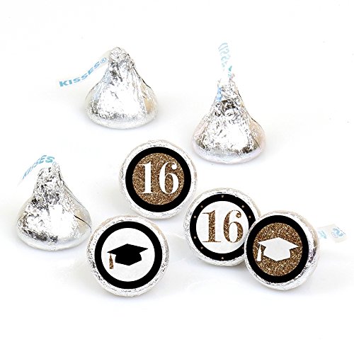 0849563082067 - GOLD TASSEL WORTH THE HASSLE - GRADUATION PARTY ROUND CANDY STICKER FAVORS - LABELS FIT HERSHEY'S KISSES (1 SHEET OF 108)