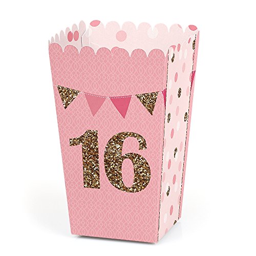 0849563082890 - SWEET 16 - 16TH BIRTHDAY PARTY FAVOR POPCORN BOXES - SET OF 12