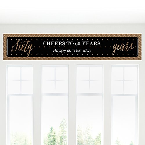 0849563083316 - CHIC 60TH BIRTHDAY - BLACK AND GOLD - PARTY DECORATIONS PARTY BANNER