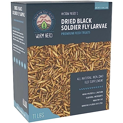 0849637009501 - ARCADIA GARDEN PRODUCTS WORM NERD WN64 DRIED BLACK SOLDIER FLY LARVAE NON-GMO HIGH PROTEIN AND CALCIUM TREAT FOR CHICKENS, BIRDS, REPTILES, AMPHIBIANS, FISH 11 LBS