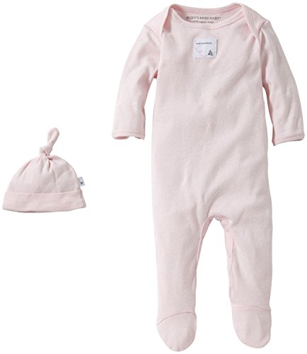 0849681064839 - BURT'S BEES BABY GIRLS BEE ESSENTIALS COVERALL AND KNOT TOP HAT SET BLOSSOM 3M