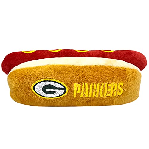 0849790119390 - NFL GREEN BAY PACKERS HOT DOG PLUSH DOG & CAT SQUEAK TOY - CUTEST HOT-DOG SNACK PLUSH TOY FOR DOGS & CATS WITH INNER SQUEAKER & BEAUTIFUL FOOTBALL TEAM NAME/LOGO