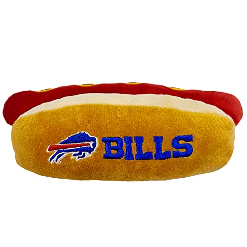 0849790119468 - NFL BUFFALO BILLS HOT DOG PLUSH DOG & CAT SQUEAK TOY - CUTEST HOT-DOG SNACK PLUSH TOY FOR DOGS & CATS WITH INNER SQUEAKER & BEAUTIFUL FOOTBALL TEAM NAME/LOGO