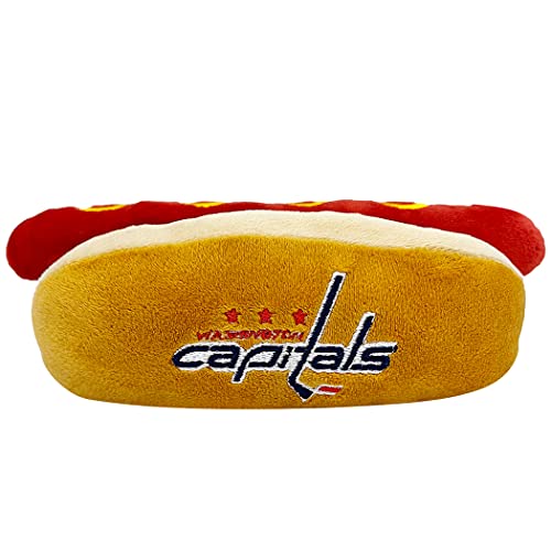 0849790119611 - NHL WASHINGTON CAPITALS HOT DOG PLUSH DOG & CAT SQUEAK TOY - CUTEST HOT-DOG SNACK PLUSH TOY FOR DOGS & CATS WITH INNER SQUEAKER & BEAUTIFUL HOCKEY TEAM NAME/LOGO
