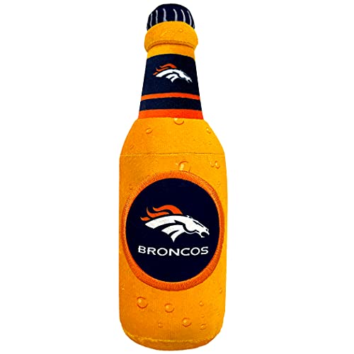 0849790120273 - NFL DENVER BRONCOS BEER BOTTLE PLUSH DOG & CAT SQUEAK TOY - CUTEST STADIUM SODA BOTTLE SNACK PLUSH TOY FOR DOGS & CATS WITH INNER SQUEAKER & BEAUTIFUL FOOTBALL TEAM NAME/LOGO