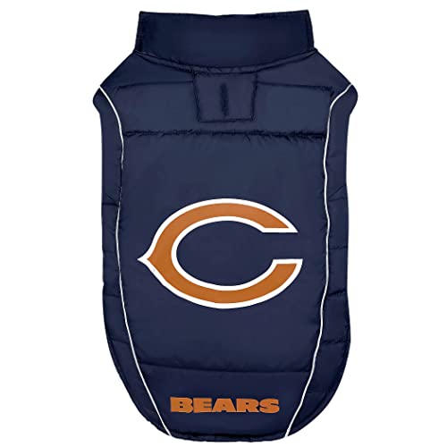 0849790126305 - NFL CHICAGO BEARS PUFFER VEST FOR DOGS & CATS,SIZE: MEDIUM. LICENSED, COZY, WATERPROOF, WINDPROOF, WARM DOG COAT, FOR SMALL, MEDIUM, LARGE, EXTRA LARGE DOGS OR CATS. BEST PET WARMING SPORTS JACKET