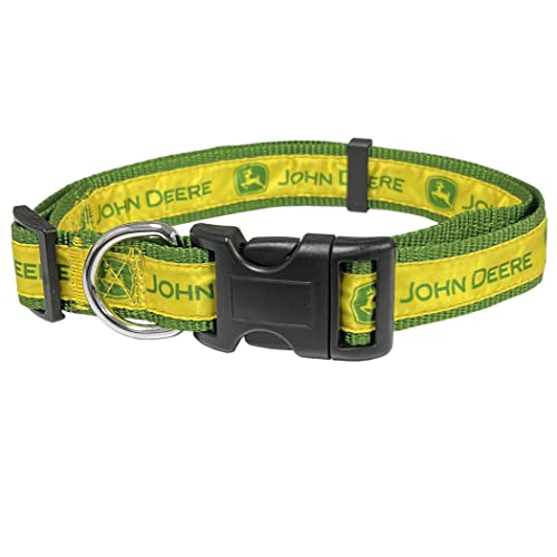 0849790128460 - JOHN DEERE LARGE PET COLLAR FOR DOGS & CATS. A LICENSED DOG COLLAR FOR THE CONSTRUCTION, TRACTORS, JOHN DEERE SUPER FAN! WALK & RUN WITH YOUR DOG/CAT IN-STYLE WITH THE PETS FIRST JOHN DEERE COLLARS