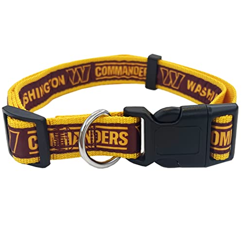 0849790141490 - NFL PET COLLAR WASHINGTON COMMANDERS DOG COLLAR, LARGE FOOTBALL TEAM COLLAR FOR DOGS & CATS. A SHINY & COLORFUL CAT COLLAR & DOG COLLAR LICENSED BY THE NFL