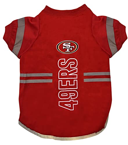 0849790145320 - PETS FIRST NFL SAN FRANCISCO 49ERS DOG T-SHIRT, FOOTBALL DOGS & CATS SHIRT - DURABLE SPORTS PET TEE - 3 SIZES, NFL PET OUTFIT, REFLECTIVE TEE SHIRT IN TEAM COLOR, COOL FOOTBALL DOG TEE