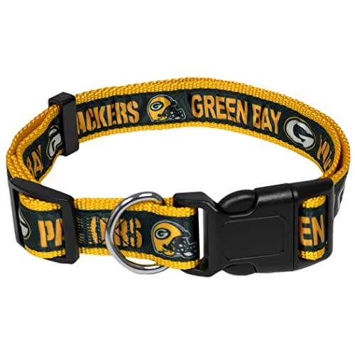 0849790148512 - NFL PET COLLAR GREEN BAY PACKERS DOG COLLAR, SMALL FOOTBALL TEAM COLLAR FOR DOGS & CATS. A SHINY & COLORFUL CAT COLLAR & DOG COLLAR LICENSED BY THE NFL