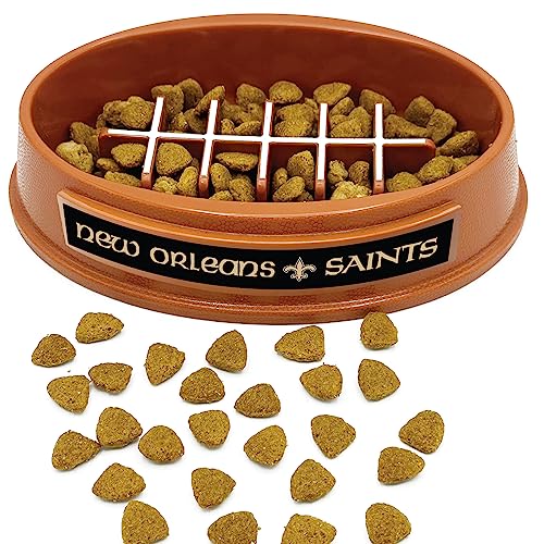 0849790193918 - NFL SUPER-BOWL - NEW ORLEANS SAINTS SLOW FEEDER DOG BOWL. FOOTBALL DESIGN SLOW FEEDING CAT BOWL FOR HEALTHY DIGESTION. NON-SLIP PET BOWL FOR LARGE & SMALL DOGS & CATS