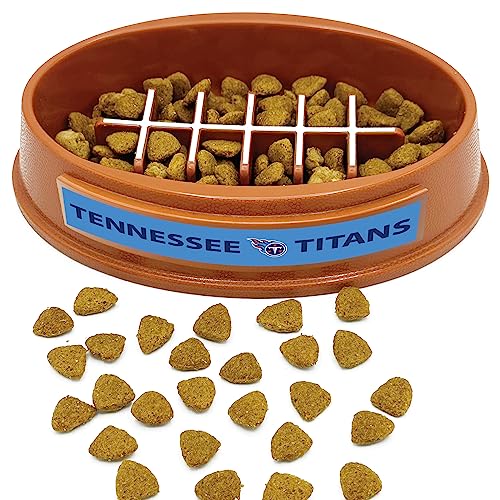 0849790193963 - NFL SUPER-BOWL - TENNESSEE TITANS SLOW FEEDER DOG BOWL. FOOTBALL DESIGN SLOW FEEDING CAT BOWL FOR HEALTHY DIGESTION. NON-SLIP PET BOWL FOR LARGE & SMALL DOGS & CATS