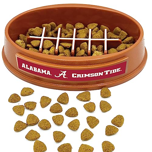 0849790194120 - NCAA SUPER-BOWL - ALABAMA CRIMSON TIDE SLOW FEEDER DOG BOWL. FOOTBALL DESIGN SLOW FEEDING CAT BOWL FOR HEALTHY DIGESTION. NON-SLIP PET BOWL FOR LARGE & SMALL DOGS & CATS