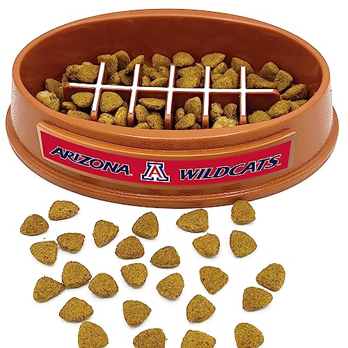 0849790194519 - NCAA SUPER-BOWL - ARIZONA WILDCATS SLOW FEEDER DOG BOWL. FOOTBALL DESIGN SLOW FEEDING CAT BOWL FOR HEALTHY DIGESTION. NON-SLIP PET BOWL FOR LARGE & SMALL DOGS & CATS