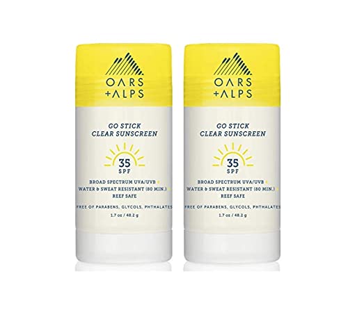 0850000026803 - OARS + ALPS GO STICK CLEAR SUNSCREEN AND SUNBLOCK WITH JOJOBA OIL, WATER AND SWEAT RESISTANT, REEF SAFE, SPF 35, 3.4 OZ, 2 PACK