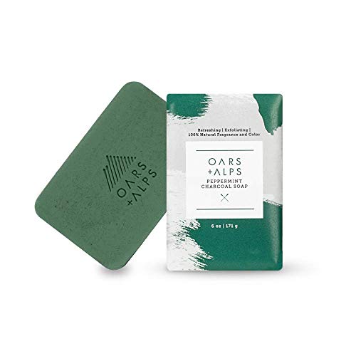 0850000026940 - OARS + ALPS PEPPERMINT CHARCOAL BAR SOAP, NATURAL SKIN CARE, HYDRATES WITH SHEA BUTTER, VEGAN AND GLUTEN FREE, 3 PACK