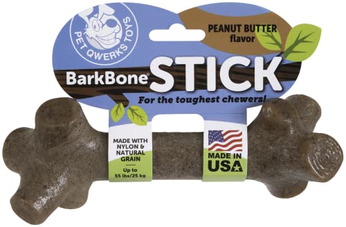 0850000085169 - PET QWERKS BARKBONE STICK FOR AGGRESSIVE CHEWERS, PEANUT BUTTER, LARGE
