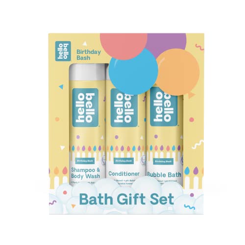 0850000494190 - HELLO BELLO SQUEAKY CLEAN KIDDO KIT I HYPOALLERGENIC BABY AND KID BATH TIME GIFT SET WITH SHAMPOO & BODY WASH, BUBBLE BATH, LOTION & BABY WIPES I VEGAN AND CRUELTY FREE