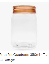 8500012015402 - POTE PET QUADRADO C/TAMPA 350ML ROSE GOLD