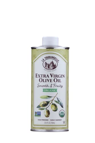 0850003695792 - LA TOURANGELLE, ORGANIC EXTRA VIRGIN OLIVE OIL, COLD-PRESSED, SMOOTH & FRUITY, EARLY HARVEST FOR HIGH ANTIOXIDANTS FROM SPAIN, 25.4 FL OZ