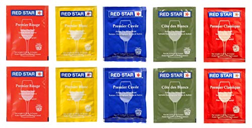 0850004667576 - RED STAR SAMPLER PACK WINE YEAST - PACK OF 10 - WITH NORTH MOUNTAIN SUPPLY FRESHNESS GUARANTEE