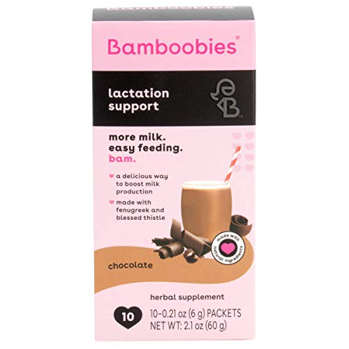 0850006696024 - BAMBOOBIES LACTATION SUPPORT DRINK MIX | BREASTFEEDING SUPPLEMENT | CHOCOLATE | 10 PACKETS