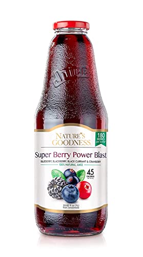 0850007533786 - NATURES GOODNESS SUPER BERRIES JUICE - 33.82 FL OZ 1(L) - 4 PACK - 4 L (100% NATURAL, GMO FREE, NO COLORS, NO PRESERVATIVES, GLUTEN FREE, NO ADDED SUGAR, ETHICALLY SOURCED)