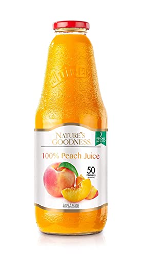 0850007533830 - NATURES GOODNESS PEACH JUICE - 33.82 FL OZ 1(L) - 4 PACK - 4 L (100% NATURAL, GMO FREE, NO COLORS, NO PRESERVATIVES, GLUTEN FREE, NO ADDED SUGAR, ETHICALLY SOURCED)