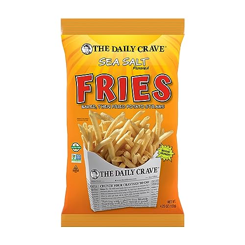 0850008225420 - THE DAILY CRAVE SEA SALT FRIES - GLUTEN FREE, NON-GMO, KOSHER, CRUNCHY - 4.25 OZ (PACK OF 8)