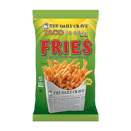 0850008225437 - THE DAILY CRAVE TACO DIL-LICIOUS FRIES - GLUTEN FREE, NON-GMO, KOSHER, CRUNCHY - 4.25 OZ (PACK OF 8)