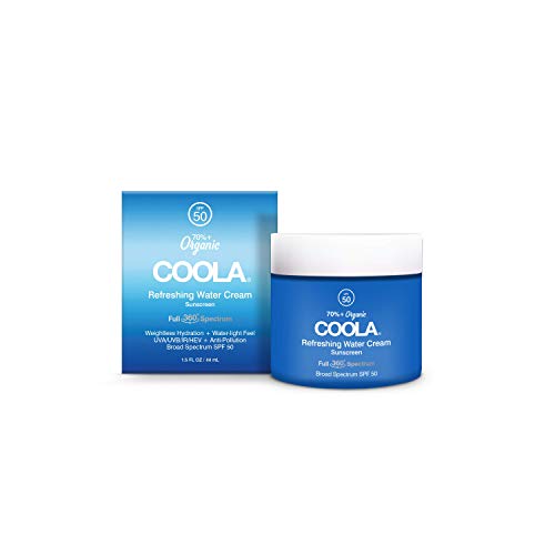 0850008614514 - COOLA ORGANIC REFRESHING WATER CREAM FACE SUNSCREEN, FULL SPECTRUM SKIN CARE WITH COCONUT & ALOE WATER, BROAD SPECTRUM SPF 50, REEF SAFE, 1.5 FL OZ