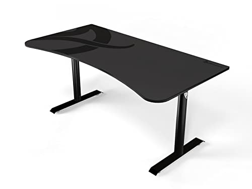 0850009447784 - AROZZI ARENA ULTRAWIDE CURVED GAMING AND OFFICE DESK WITH FULL SURFACE WATER RESISTANT DESK MAT CUSTOM MONITOR MOUNT CABLE MANAGEMENT CUT OUTS UNDER THE DESK CABLE MANAGEMENT NETTING - DARK GREY